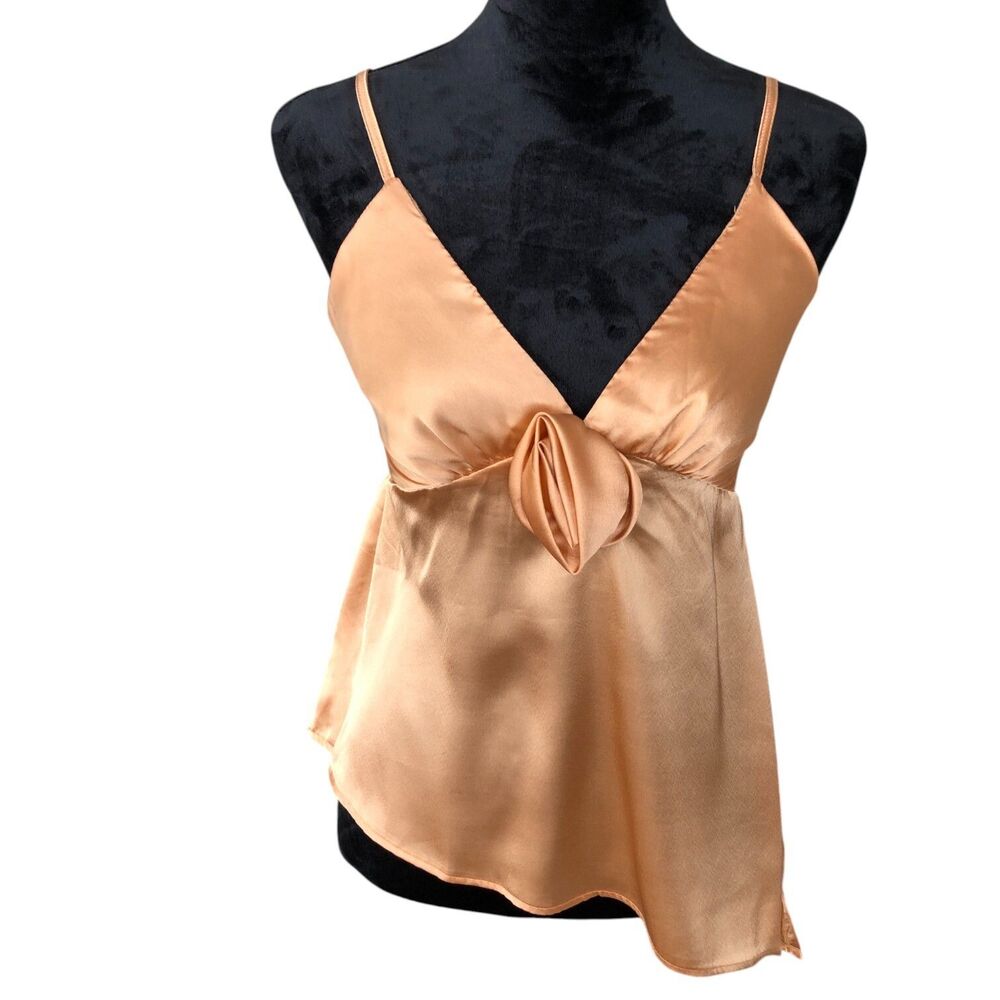 Angie Peach V-Neck Sexy Boho Romantic Fairy Asymmetrical Hemline Camisole Top M‎
